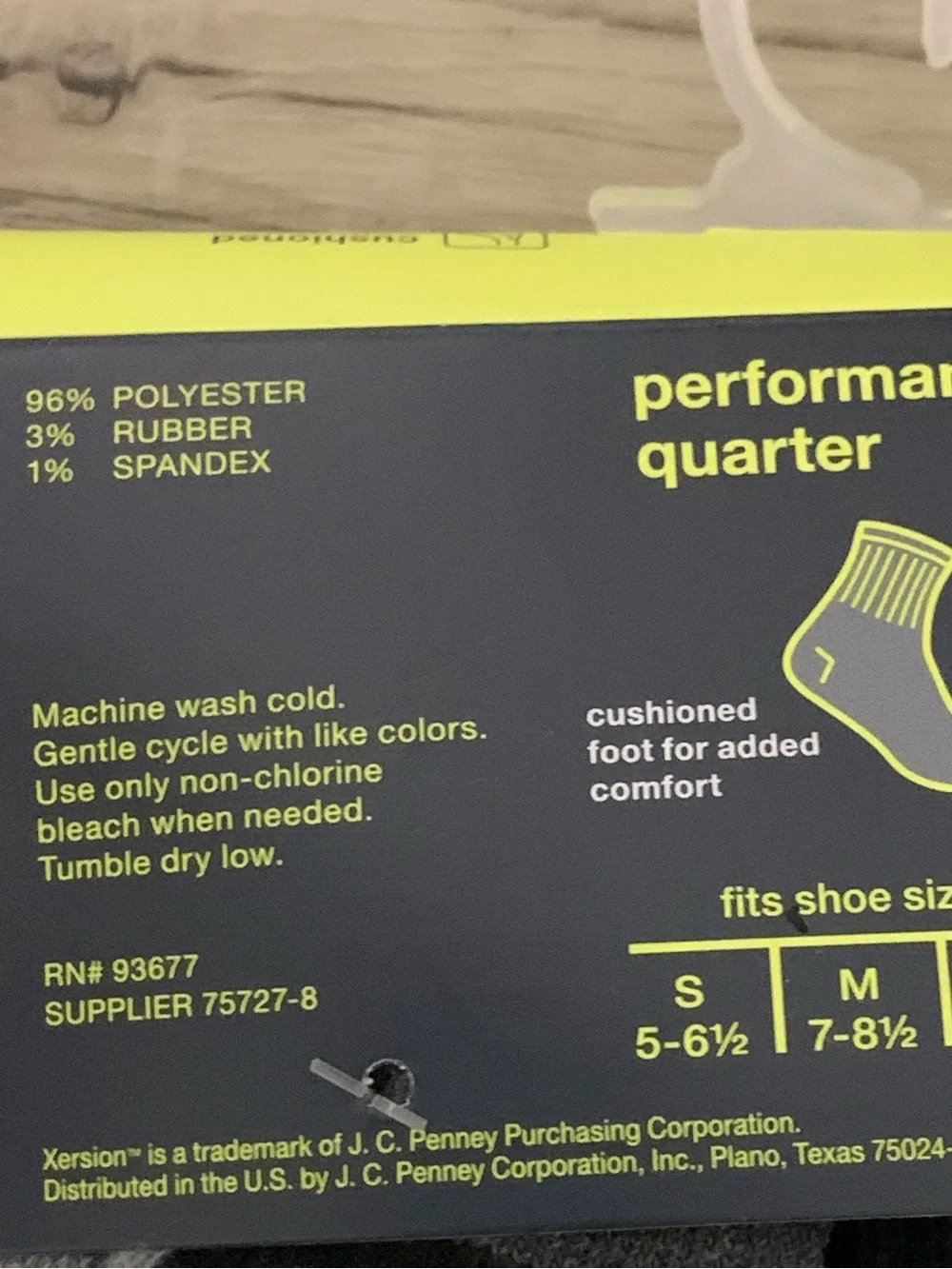 💎 Sz 5-6.5 Kids 6 pack Striped Xersion Performance Quarter Socks - gray